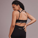 Cross Strap Sports Bra - Black - Lemonade Dolls