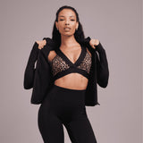 High Neck Zip Top - Black - Lemonade Dolls