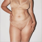 Culotte en dentelle nude - Caramel