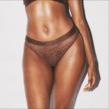 Culotte en dentelle nude - Chocolat