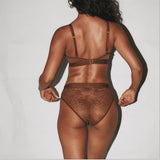 Culotte en dentelle nude - Caramel
