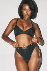 Second Skin Wrap Thong - Black - Lemonade Dolls