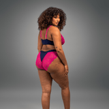 Synergy Lace Brief - Navy & Pink - Lemonade Dolls
