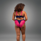 Synergy Lace Brief - Navy & Pink - Lemonade Dolls
