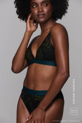 Wicked Elphaba Shimmer Lace Bralette - Black - Lemonade Dolls