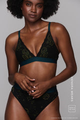 Wicked Elphaba Shimmer Lace Bralette - Black - Lemonade Dolls