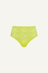 Silhouette Lace High Waisted Brief - Lime