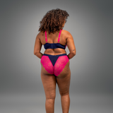 Synergy Lace Brief - Navy & Pink