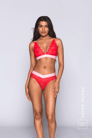 Signature Lace Bralette - Cherry Pop