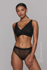 So Soft Mesh Fuller Cup Bralette - Striped Black