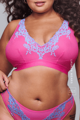 Floral Embroidered Bralette - Pink