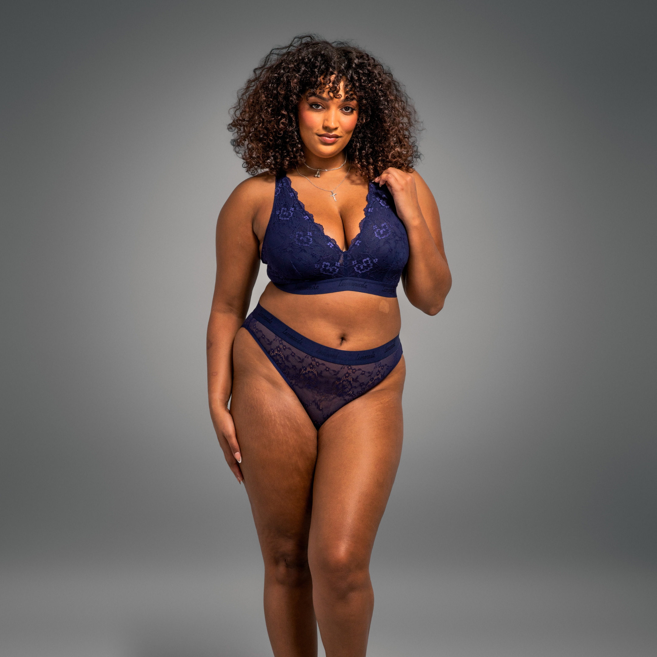 Signature Lace Fuller Cup Bra - Navy