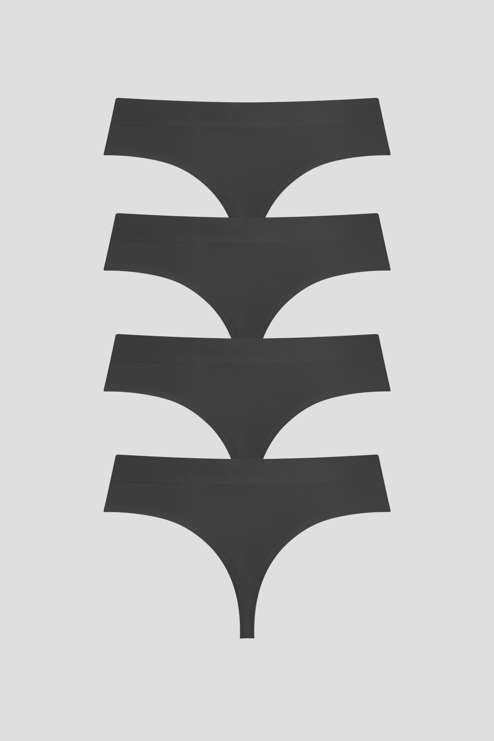 Everyday Eco Thong 4 Pack - Black