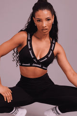 Cross Strap Sports Bra - Black