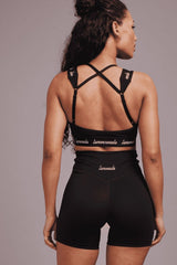 Cross Strap Sports Bra - Black