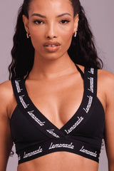 Cross Strap Sports Bra - Black