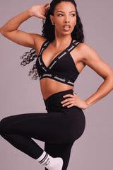Cross Strap Sports Bra - Black
