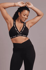 Cross Strap Sports Bra - Black