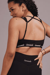Cross Strap Sports Bra - Black