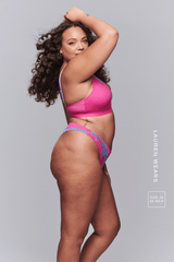 Floral Embroidered Bralette & Thong Set - Pink