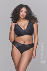 Iridescent Lace Fuller Cup  - Black