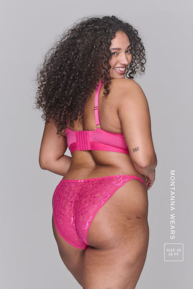 Iridescent Lace Tanga - Pink