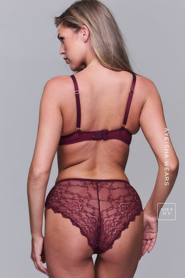 Signature Lace Short - Wine