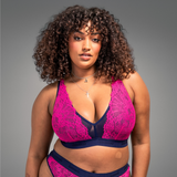 Synergy Lace Fuller Cup Bralette - Pink & Navy