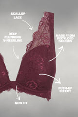 All Wonder, Push Up Bra - Wine