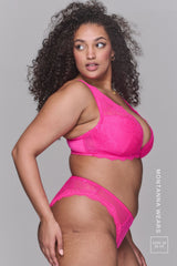 Signature Lace Mix V Brazilian - Neon Pink