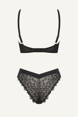 All Wonder, Push Up Bra & V Brazilian Set - Black