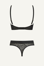 Black Lace Push Up Bra And Thong Set