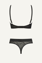 All Wonder, Push Up Bra & Thong - Black