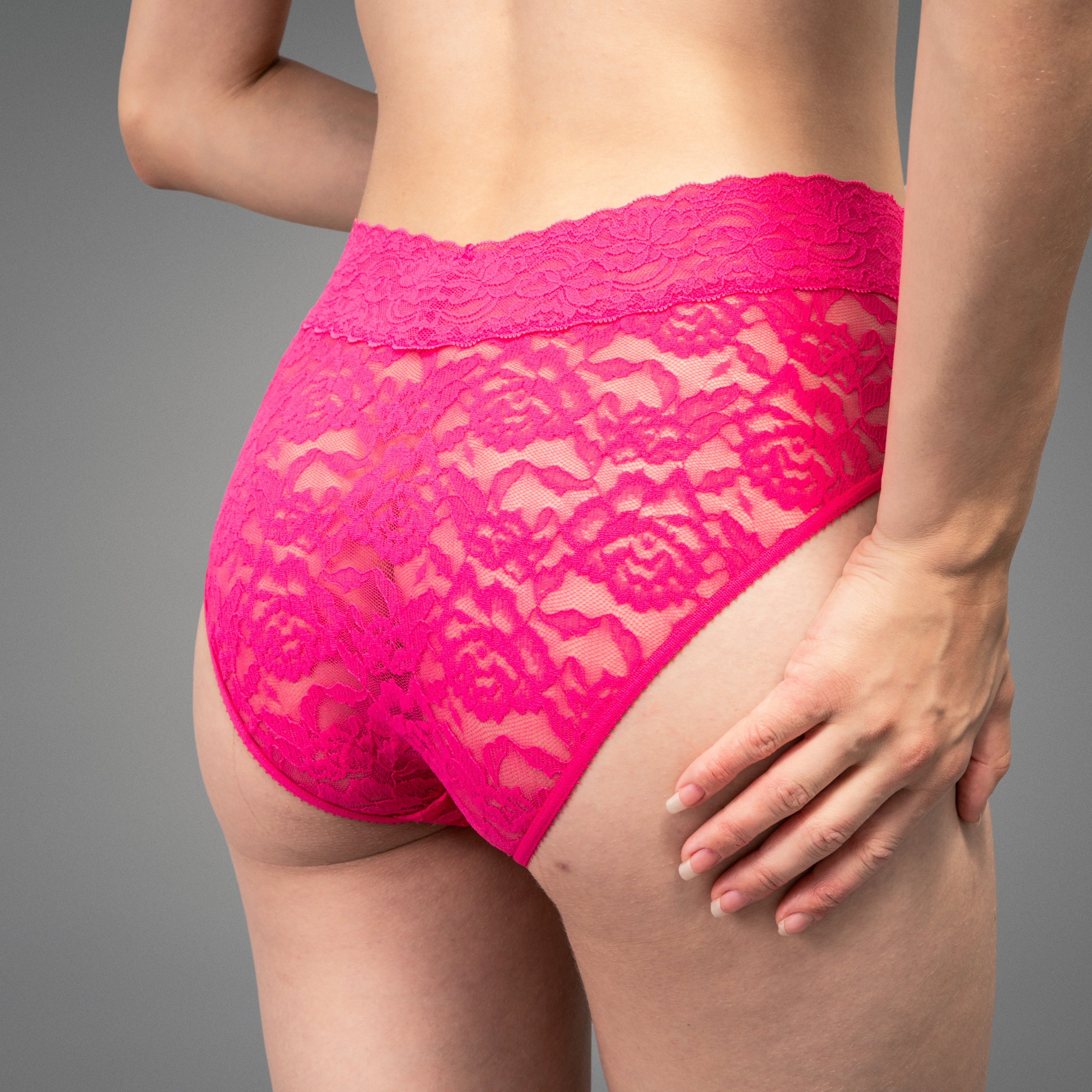 Stretch Lace Brief - Pink