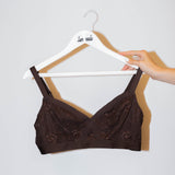 Nude Lace Bralette - Chocolate