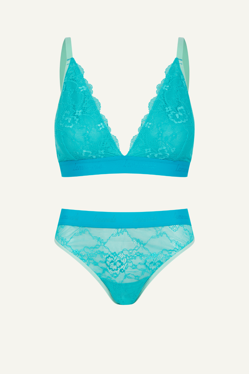 Signature Lace Bralette & Brief - Hawaiian Blue