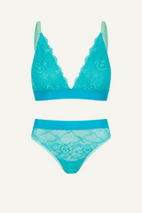 Signature Lace Bralette & Brief - Hawaiian Blue