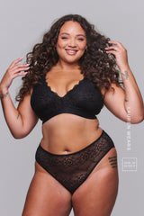 Signature Lace Fuller Cup & High Waist Brief Set - Black