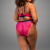 Signature Lace High Waisted Brief- Trilogy Pink & Navy