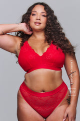 Signature Lace Brief - Red
