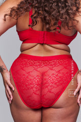 Signature Lace Brief - Red
