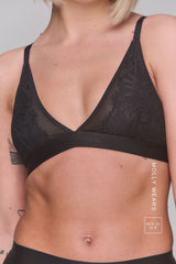 Synergy Lace and Mesh Bralette - Black