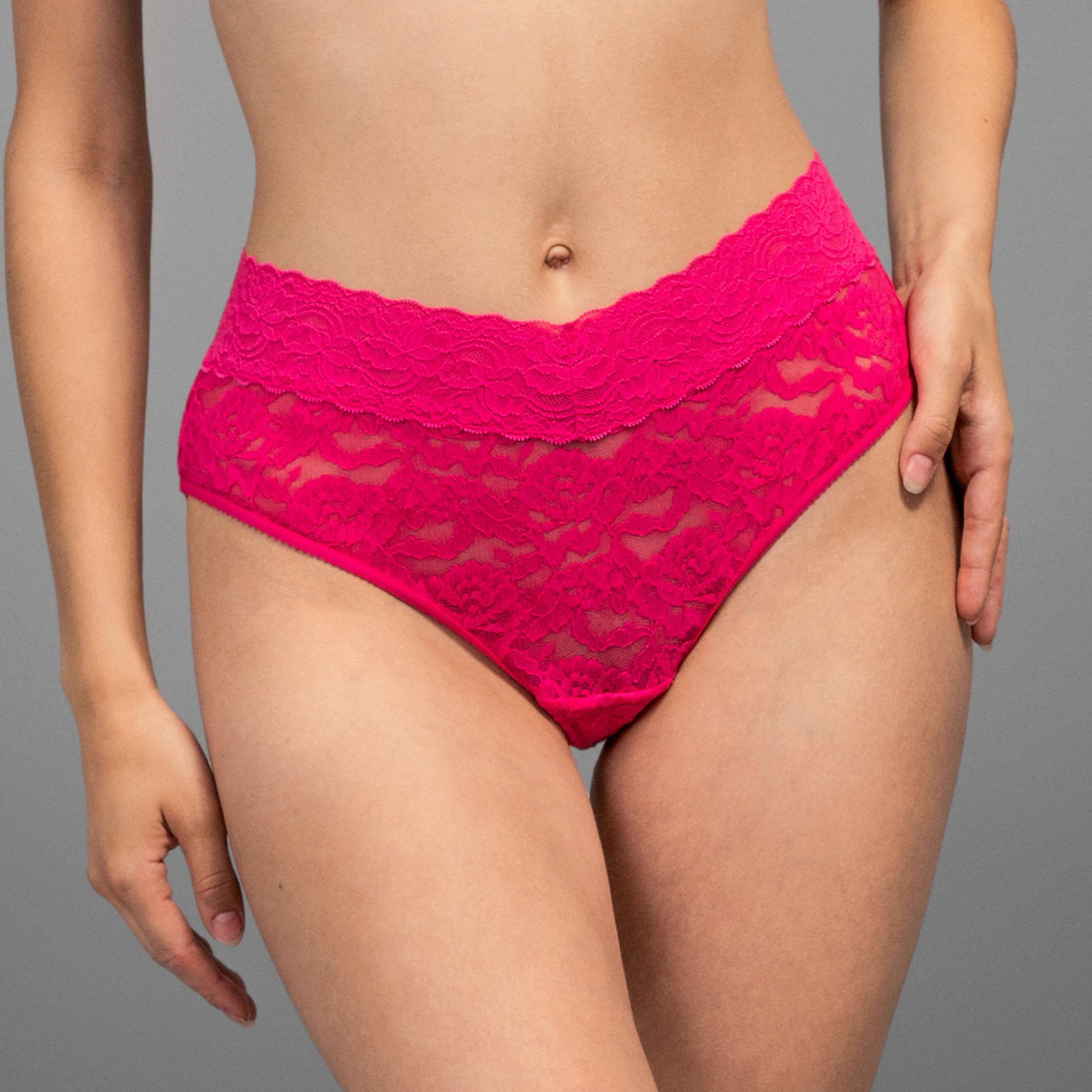 Stretch Lace Brief - Pink