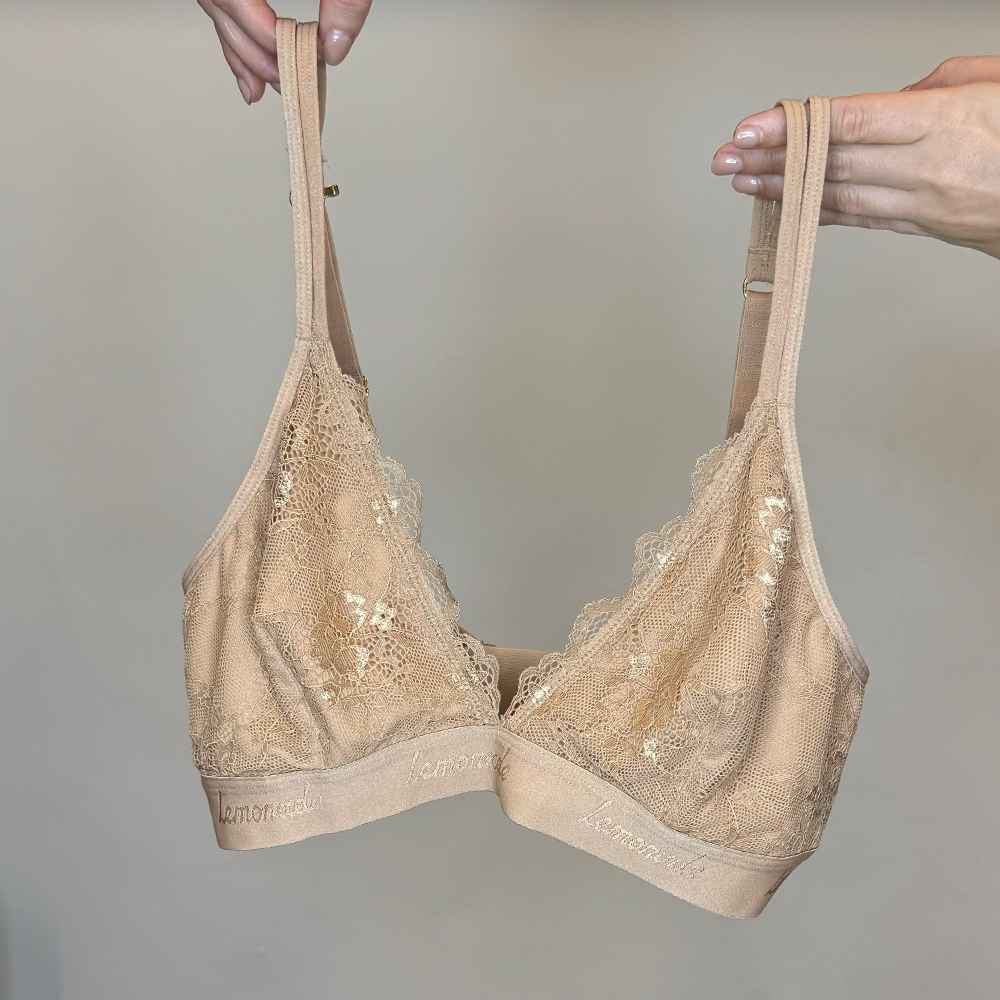 Nude Lace Bralette - Caramel