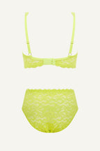 All Over Lime Lace Bra & Full Coverage Brief Set