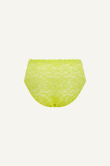Silhouette Lace High Waisted Brief - Lime