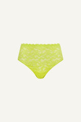 Silhouette Lace High Waisted Brief - Lime