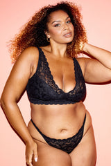 Silhouette Lace Tanga Brief - Black