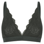 A ghost image of a black lace bralette