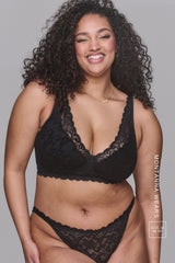 Silhouette Lace Tanga Brief - Black
